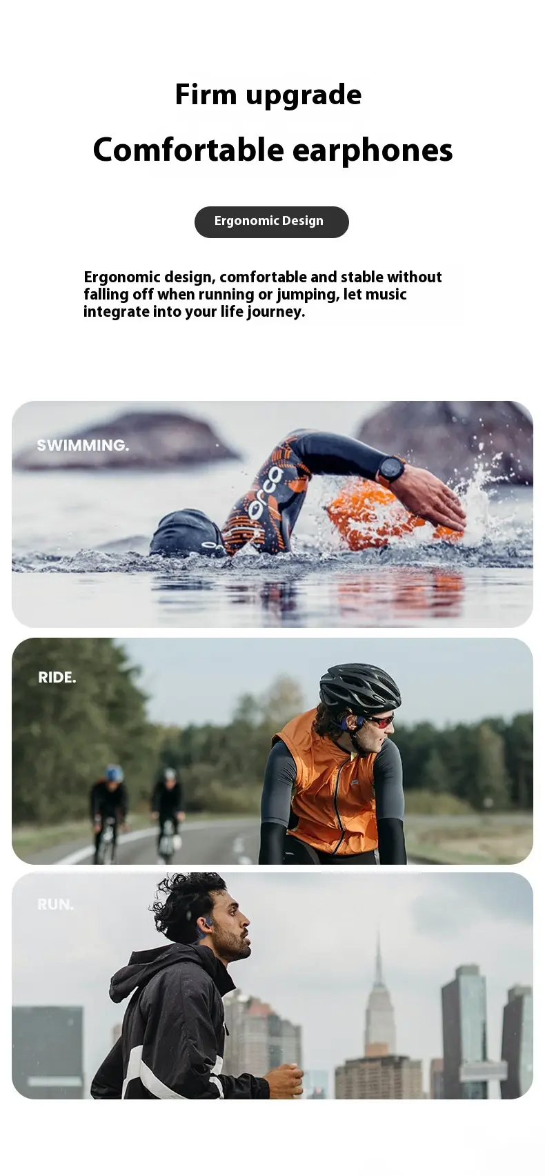 Bone Conduction Swimming Bluetooth Headset With 8G Memory