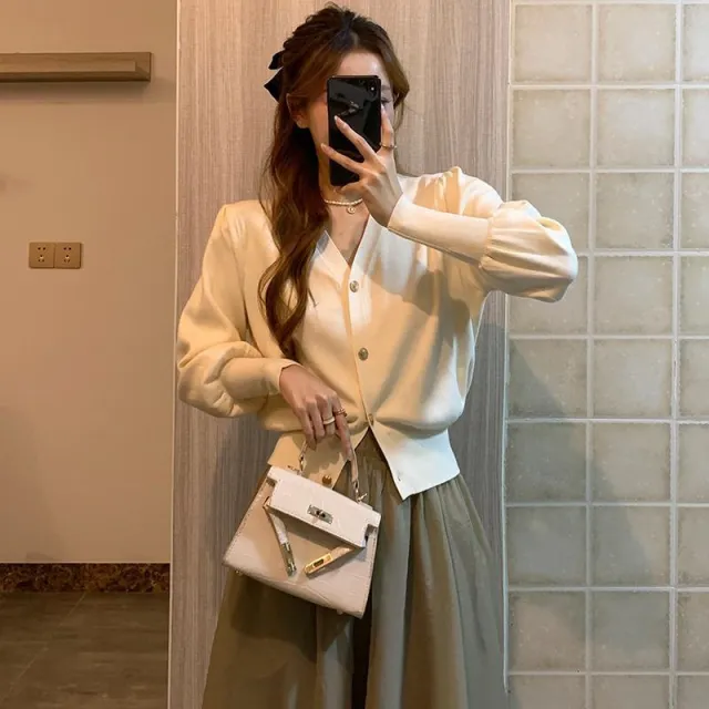 Slim Fit Fitted Waist Sweater Coat Women's Top White - Shop at LoveMi