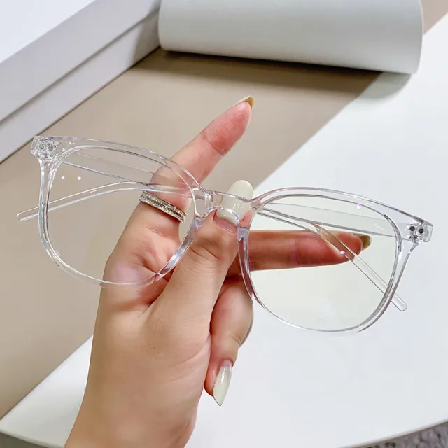 New Trendy Beige Nail Glasses Frame For Women Transparent Frame - Shop at LoveMi