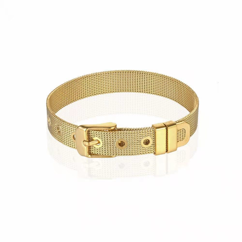Gold-plated Mesh Bracelet, Fashionable Wrist Accessory For Men And Women