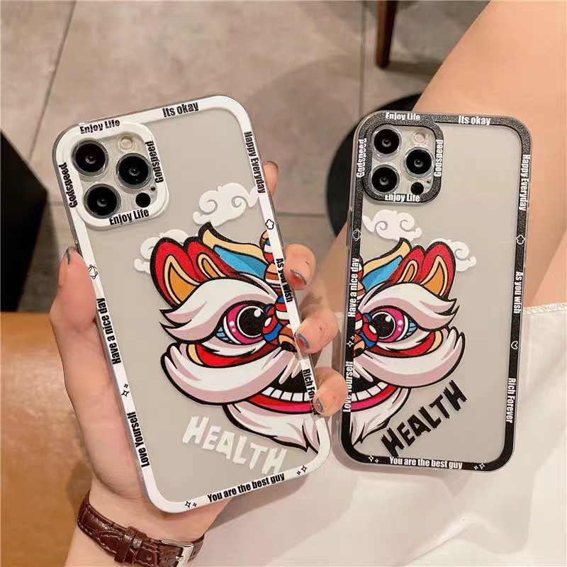 Lion Dance Suitable For Phone Case Straight Edge Transparent
