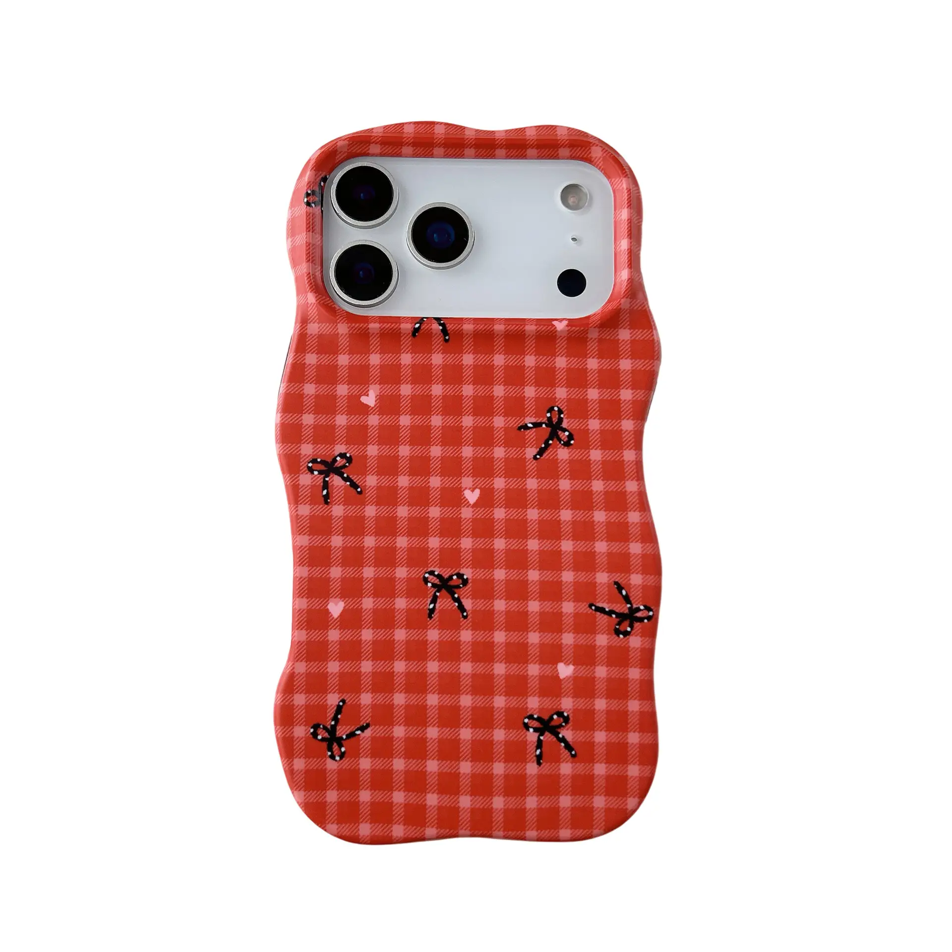 Red Plaid Bowknot Phone Case Film