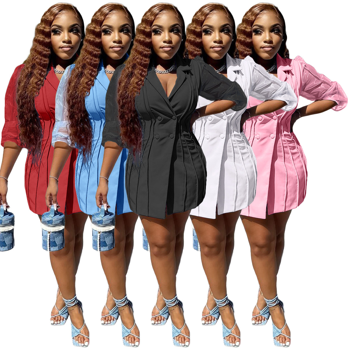 Fashion Lantern Sleeve Slim Fit Suit