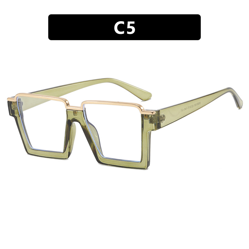 Retro Simple Versatile Artistic Lower Semi-rimless Square Plain Glasses