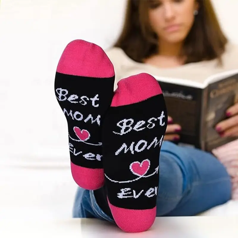 Mothers Day Gift Holiday Socks Letter Print