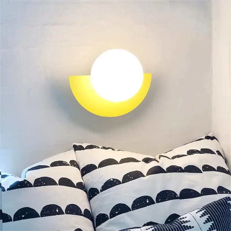 Simple Living Room Background Wall Colorful Wall Lamp