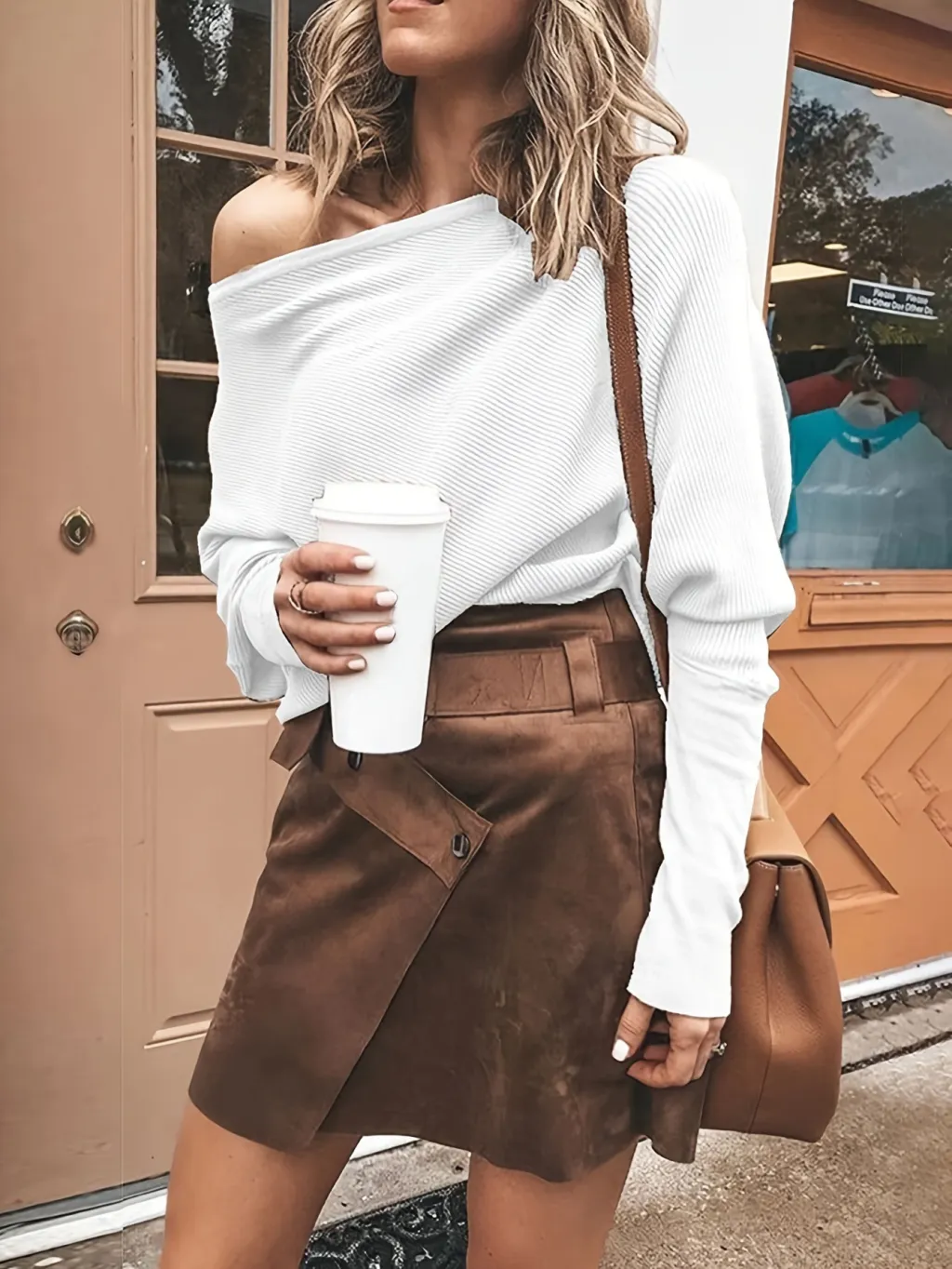 Lady Temperament Solid Color Casual Top - White