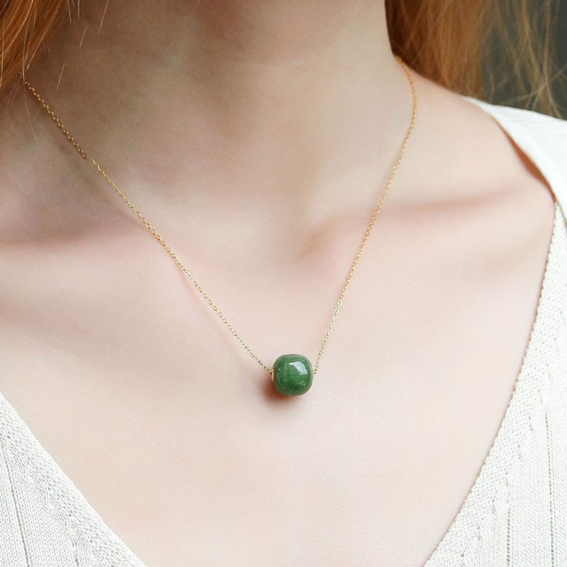 Title 5, Hetian Jade Green Jade 14K pozlaćeni privezak ...