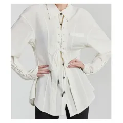 Loose Design Slim Fit Jacket Women - White - View 1