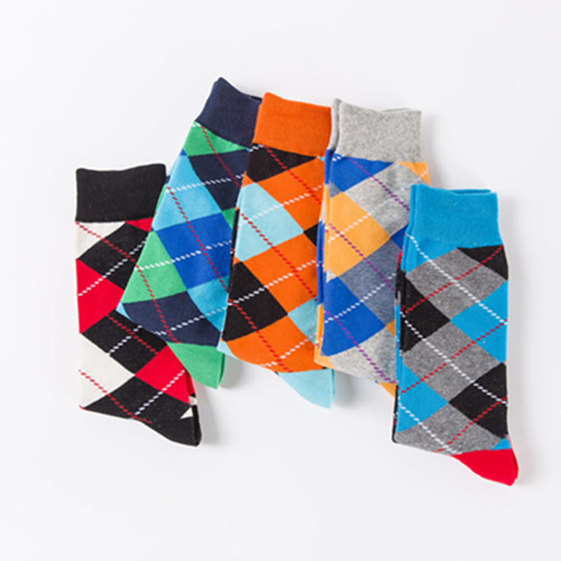 Fashion Plaid Casual Cotton Socks