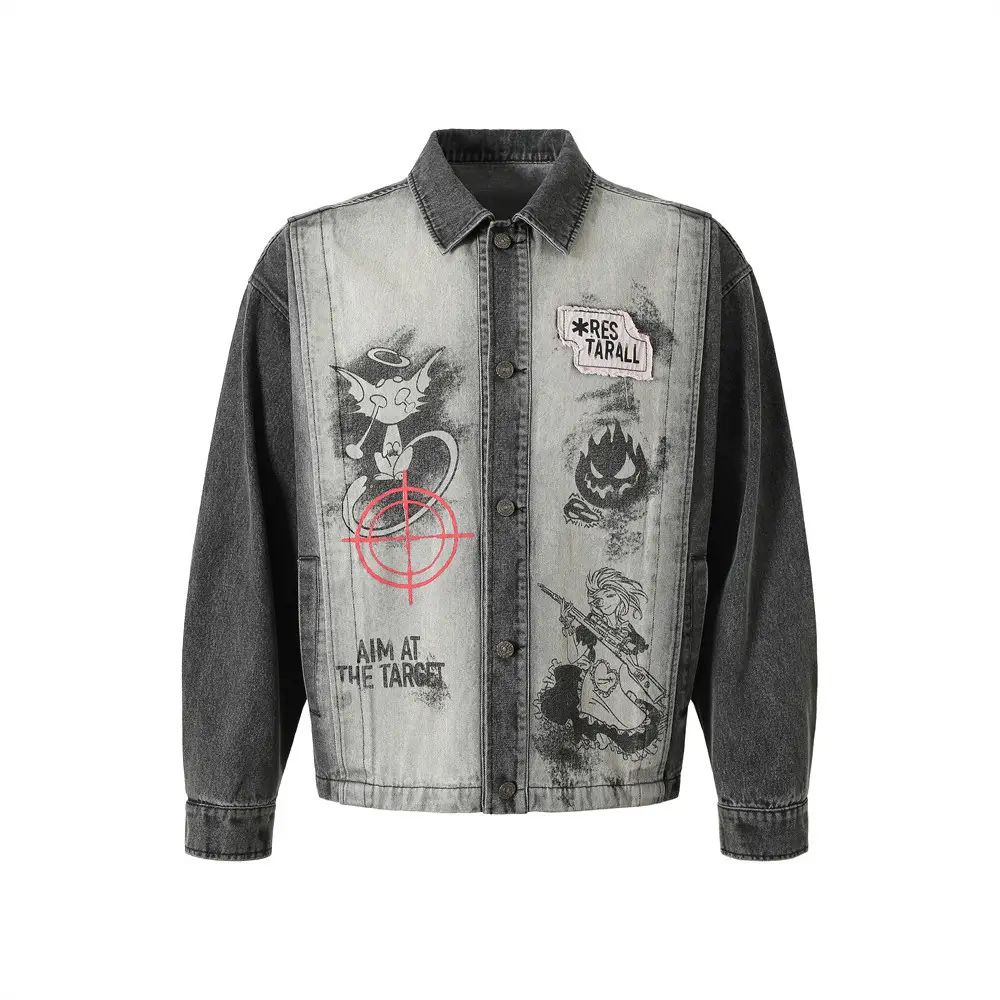 Dark Fun Abstract Demon Printed Jacket Coat