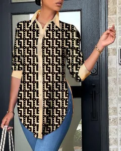 Spring Fresh Fresh Sweet Polyester Cardigan With Collar Slim Fit Women's Shirt - Khaki - View 1