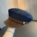 Dark Blue Brown Brim
