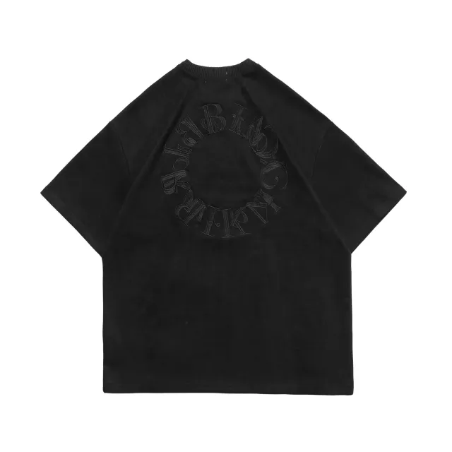 Suede American Street Men's Embroidered Letter Short Sleeve T shirt Black - Shop at LoveMi
