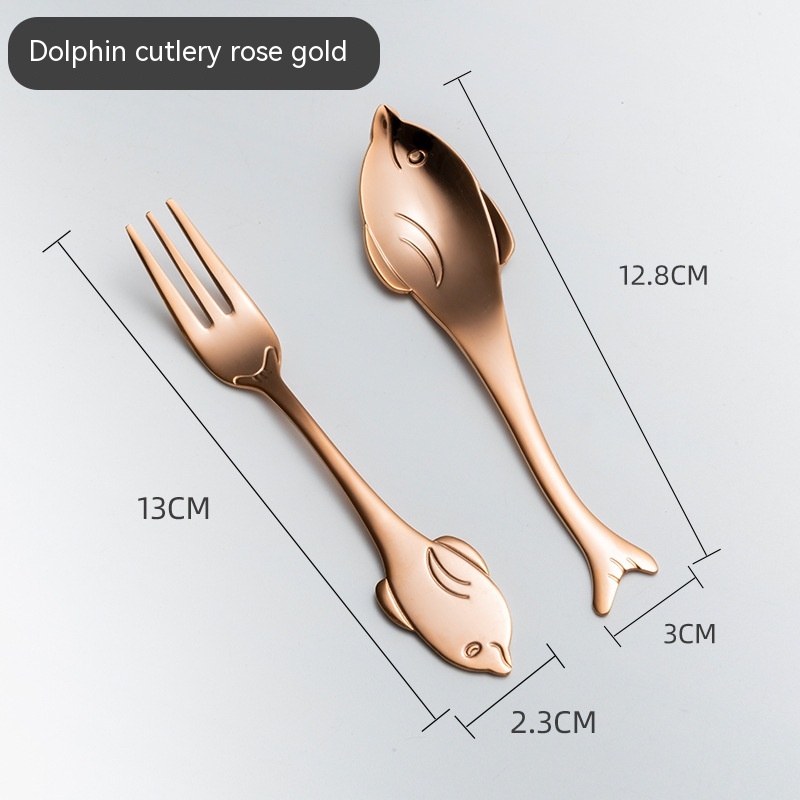 Rose Gold Dolphin Fork