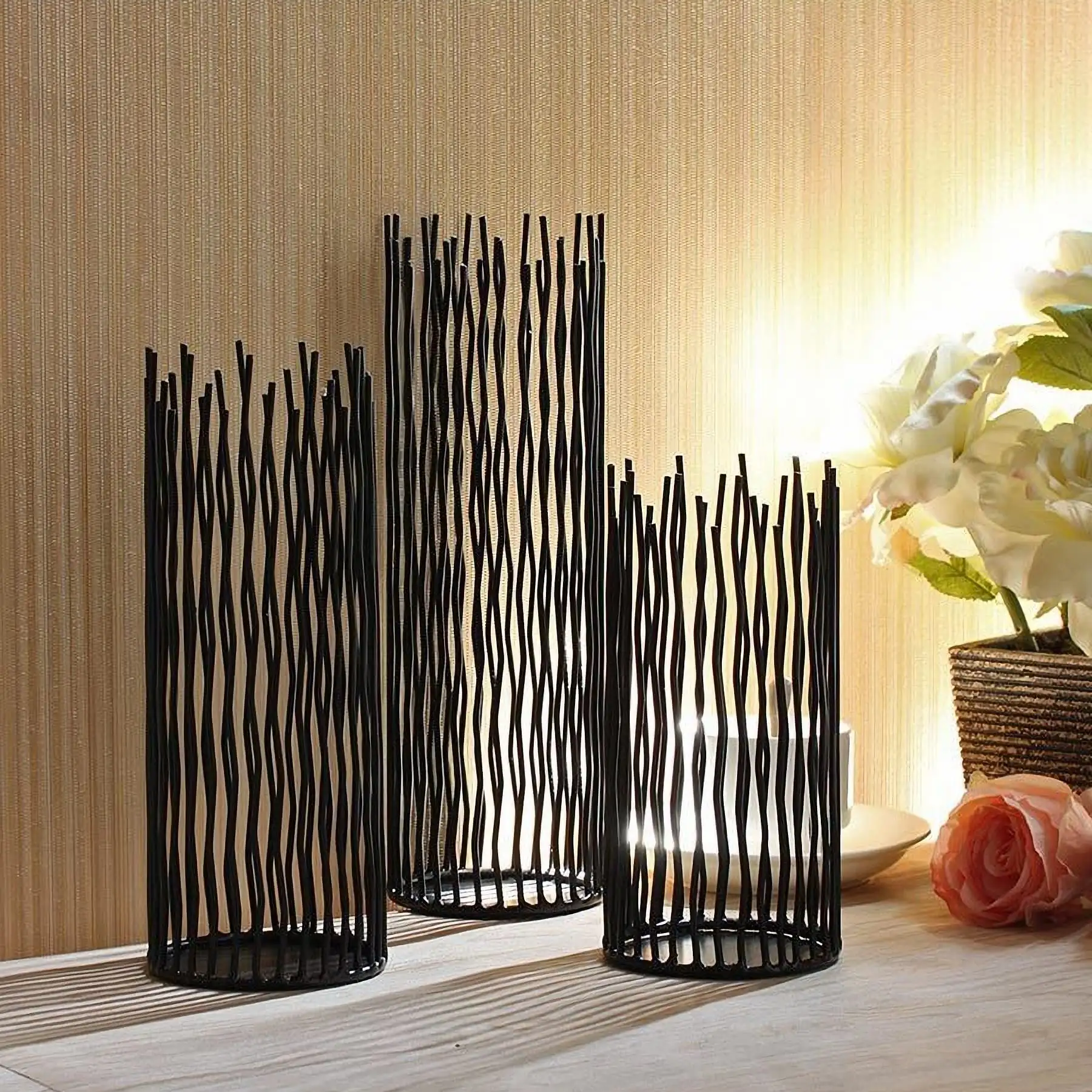 Modern European Popular Style Iron Candle Holder Ornament