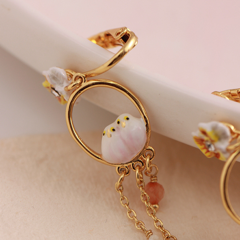 Care For Small Animals Series Long Tail Little Sparrow Tassel Ear Studs