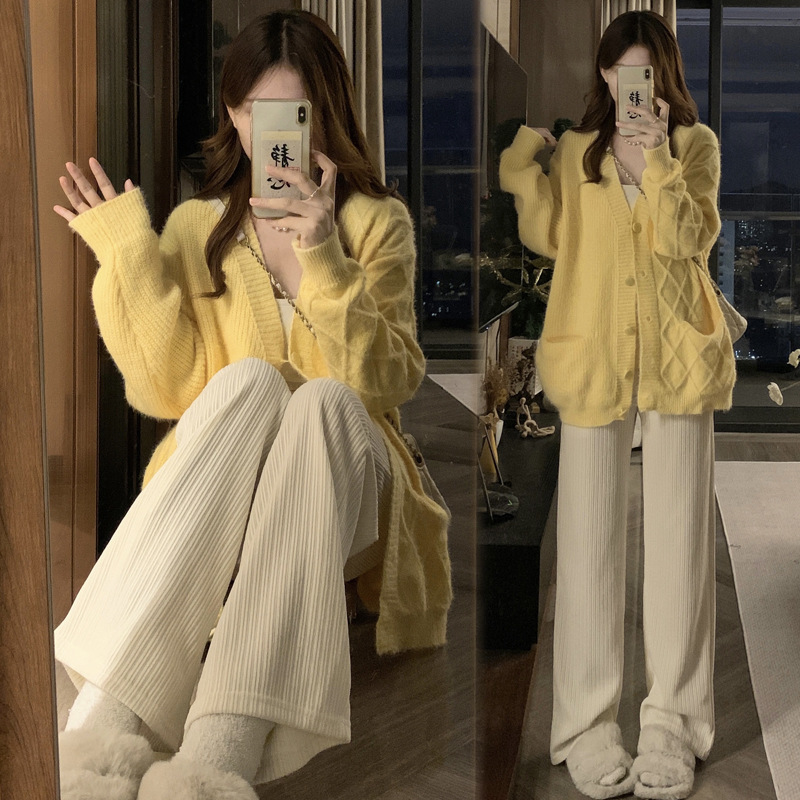 Maternity Autumn Wear Soft Cozy Padded Maternity Coat Knitted Cardigan