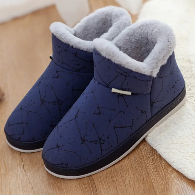 Insulated Cotton padded Shoes Home Woolen Slipper Blue - Shop at LoveMi