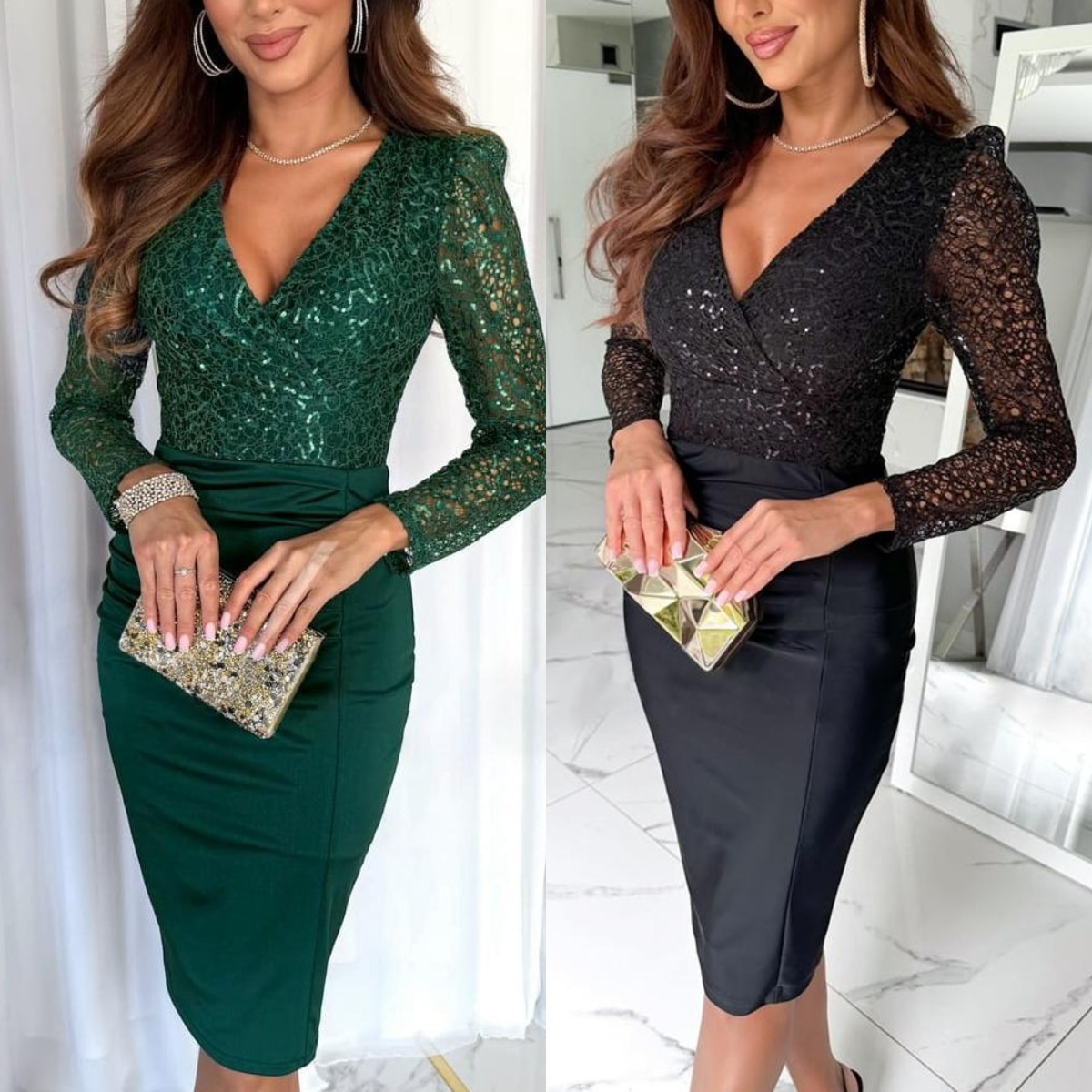 European And American Women's Sexy Sequin Dress