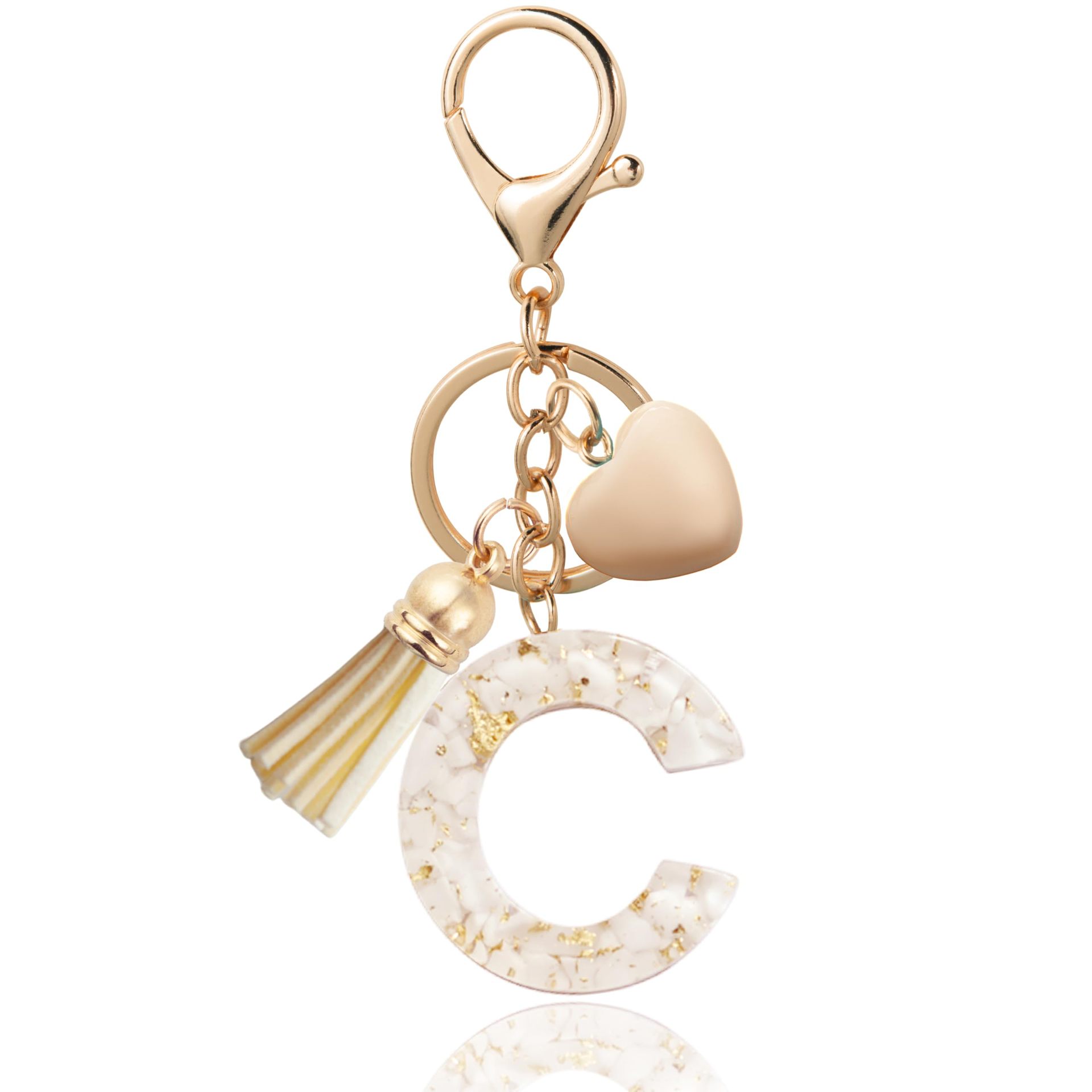 Fashionable Personalized Heart-shaped Pendant With White Shell Fragments Lettering And Tassel
