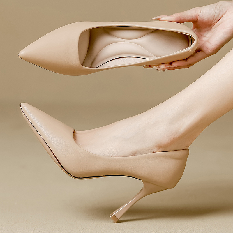 Soft Cushioned Pumps In French-style Nudeelegant Stiletto Heels A Chic Autumnwinter Style With A Supple Sole