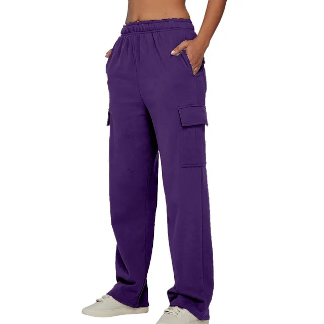 Autumn And Winter Workwear For Women's American Casual Sports Pants Purple - Shop at LoveMi