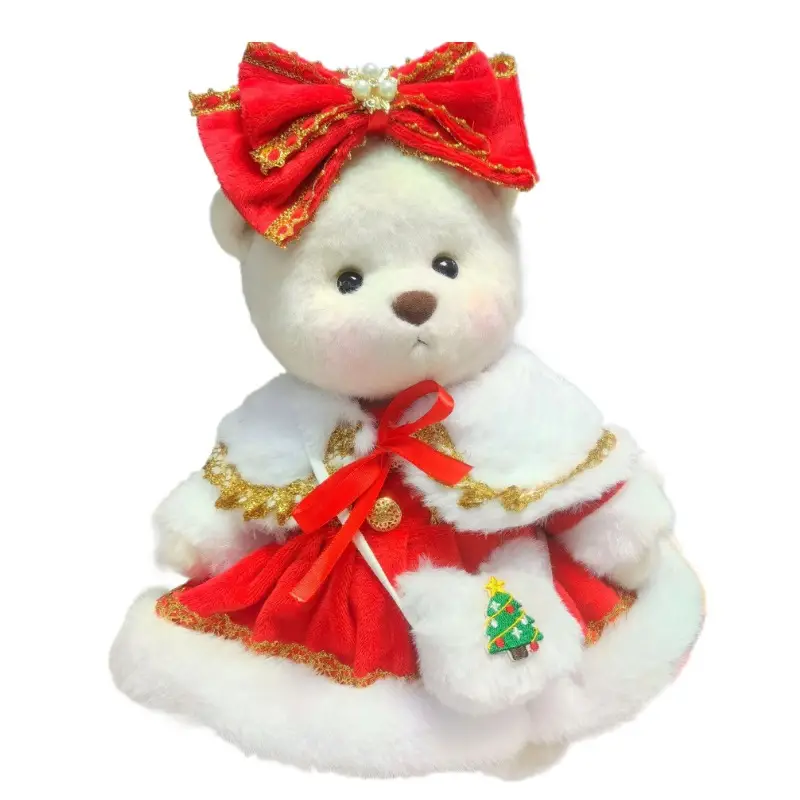 30cm Momo Bear Plush Doll Christmas David's Deer Snowman Suit Teddy Bear Doll Costume