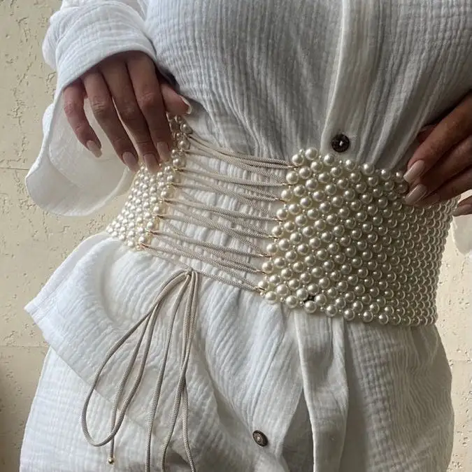 Classic Handmade Beaded Waist Cincher OL Commuter