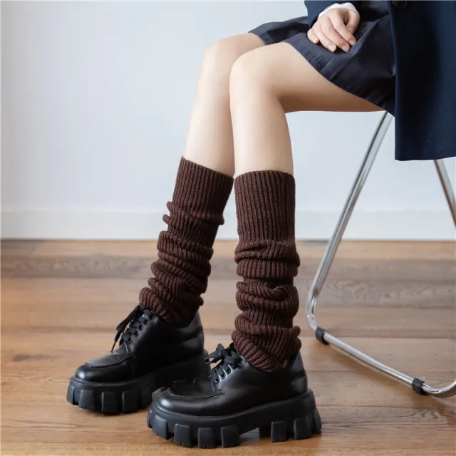 Women's Mid calf Japanese Thickened Knitting Foot Sock Coffee - Shop at LoveMi