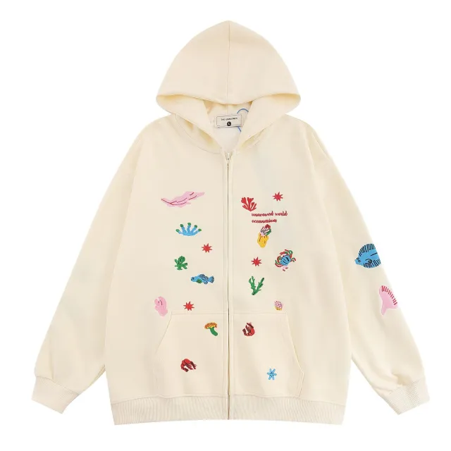 Spring And Autumn Zipper Cardigan Outerwear Japanese Style Apricot - Shop at LoveMi