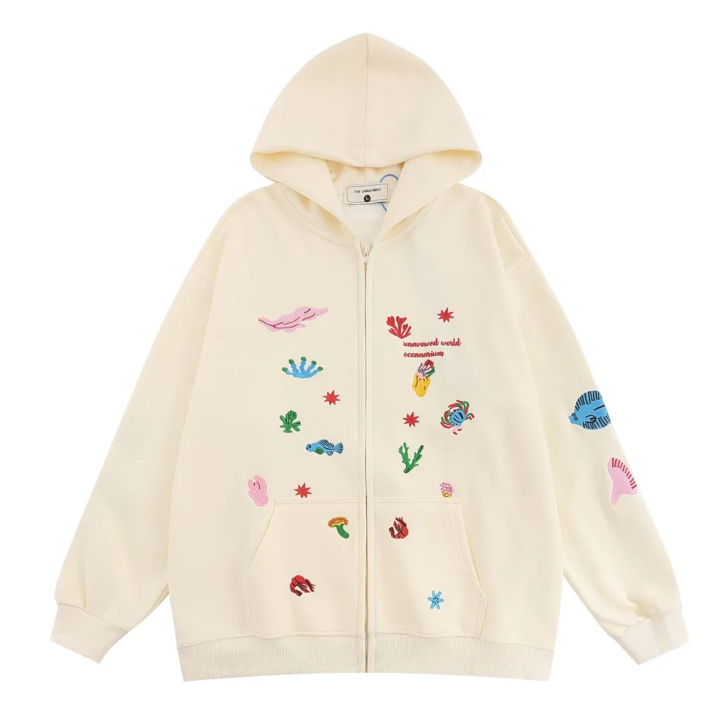 Spring And Autumn Zipper Cardigan Outerwear Japanese Style - Apricot