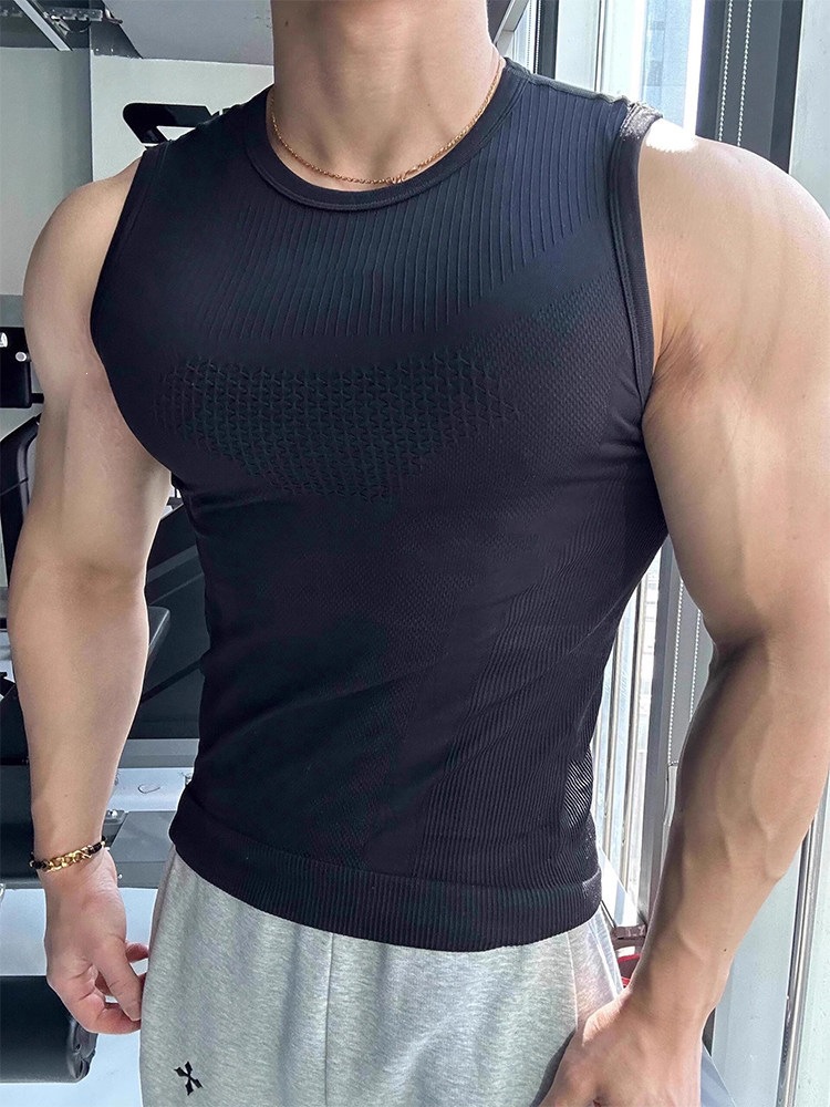Mens Gray American-Style Fitness Tank Top