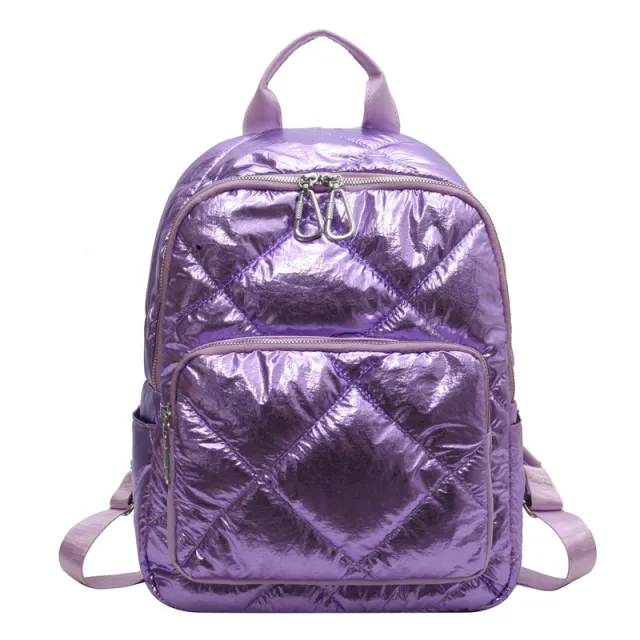 Embroidery Thread Backpack Girls Shopping Korean Simple All match Cotton Purple - Shop at LoveMi
