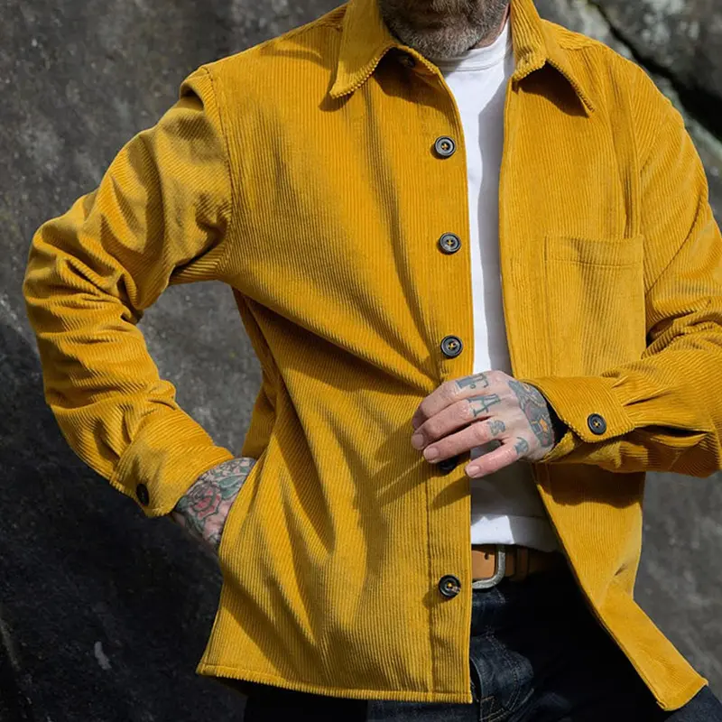 Fashionable Corduroy Lapel Jacket