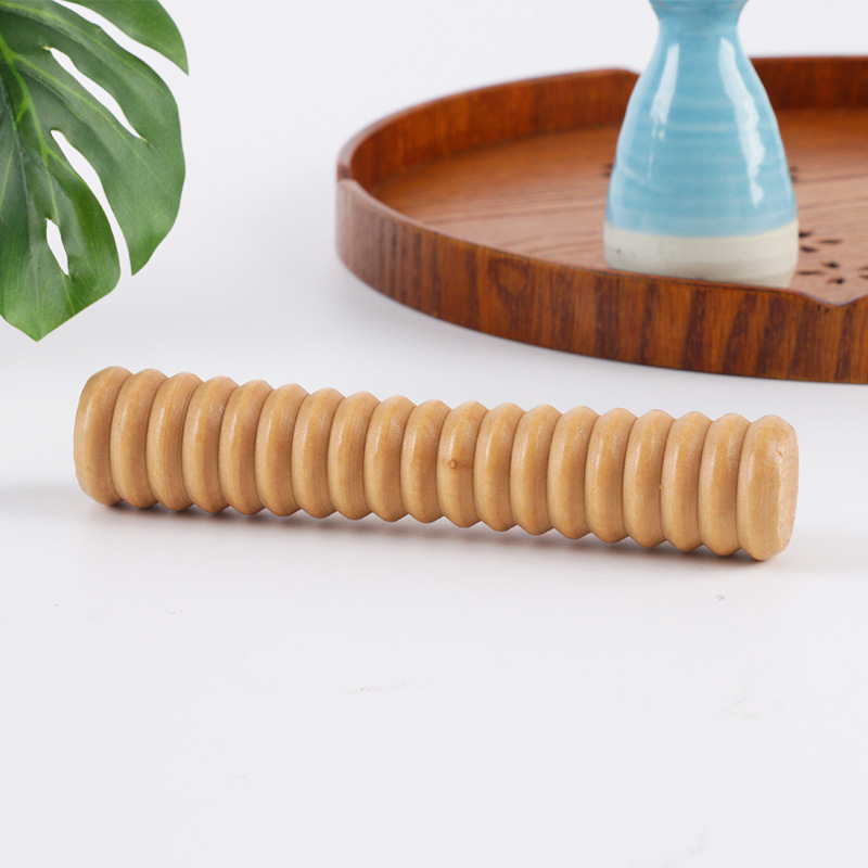 Wood Stick Abdominal Leg Fitness Yoga Roller 5