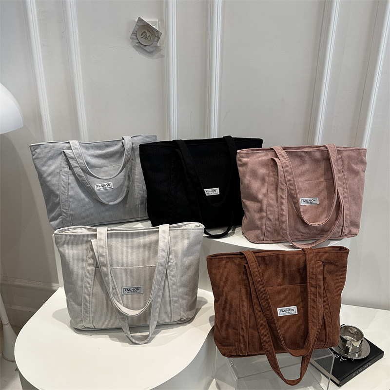 Casual And Versatile Large-capacity Corduroy Tote Bag product image