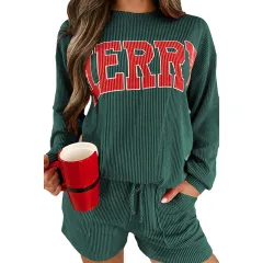 Multi-pocket Long Sleeve Two-piece Set Personalised Letter Print Casual Suit - P2509Color - View 1