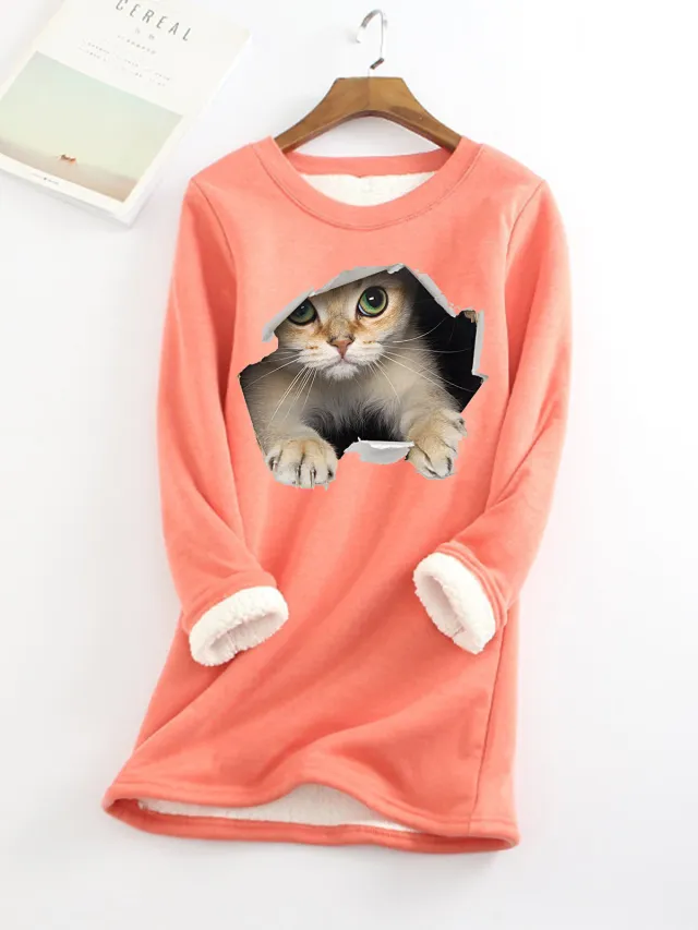 Autumn And Winter New Fleece lined Thermal Bottoming Shirt Big Sale Printing Red - Shop at LoveMi