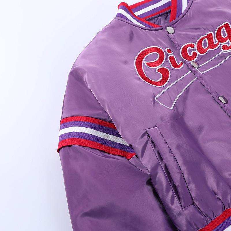 Title 15, Chaqueta de béisbol americana bordada para muje...