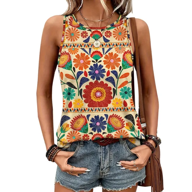 Summer Sleeveless Floral Vest For Women Floral - Shop at LoveMi