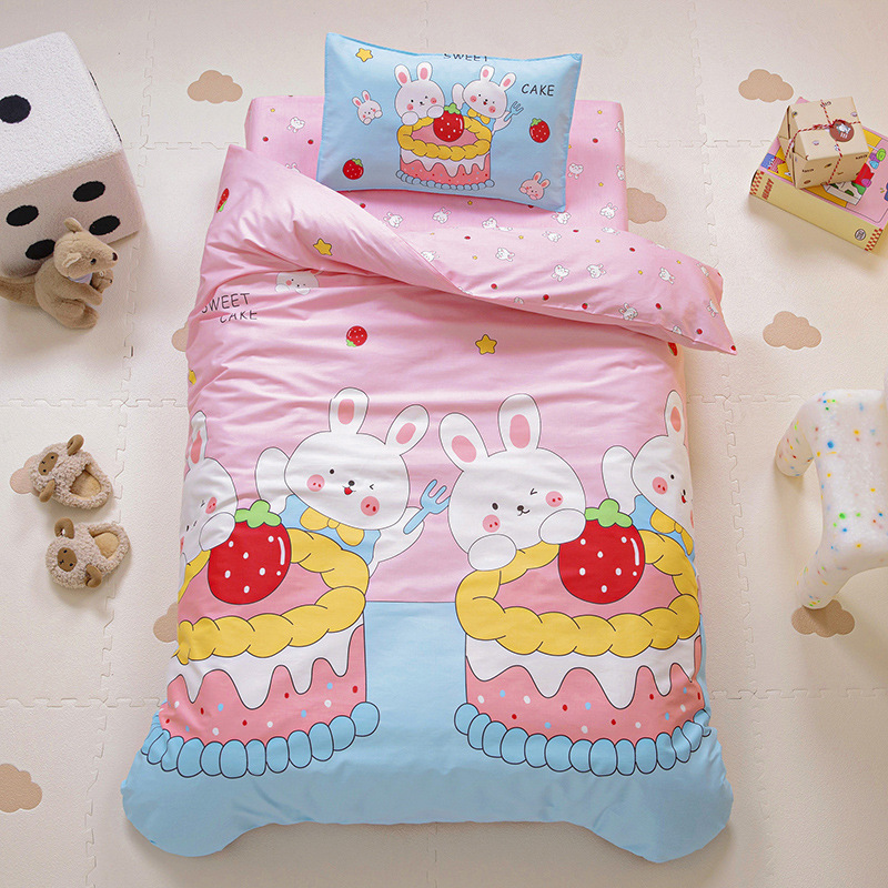 Cotton Kindergarten Three-piece Bedding Set
