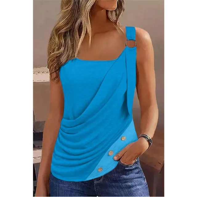 Fashion Women's Button Vest Camisole Blue - Shop at LoveMi