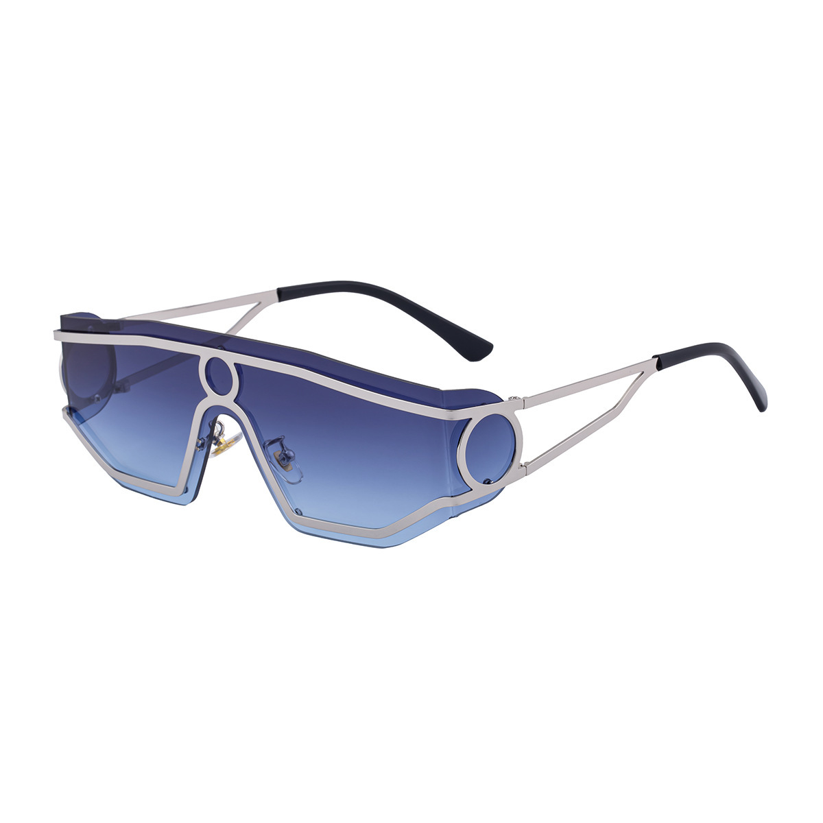 One Piece Mirror Sunglasses For Men Personalized Punk Style Sun Protection