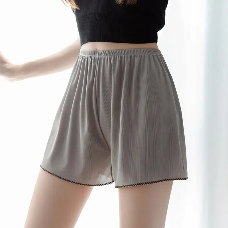 Plus-size Breathable Ice-silk Loose-fitting Womens Shorts