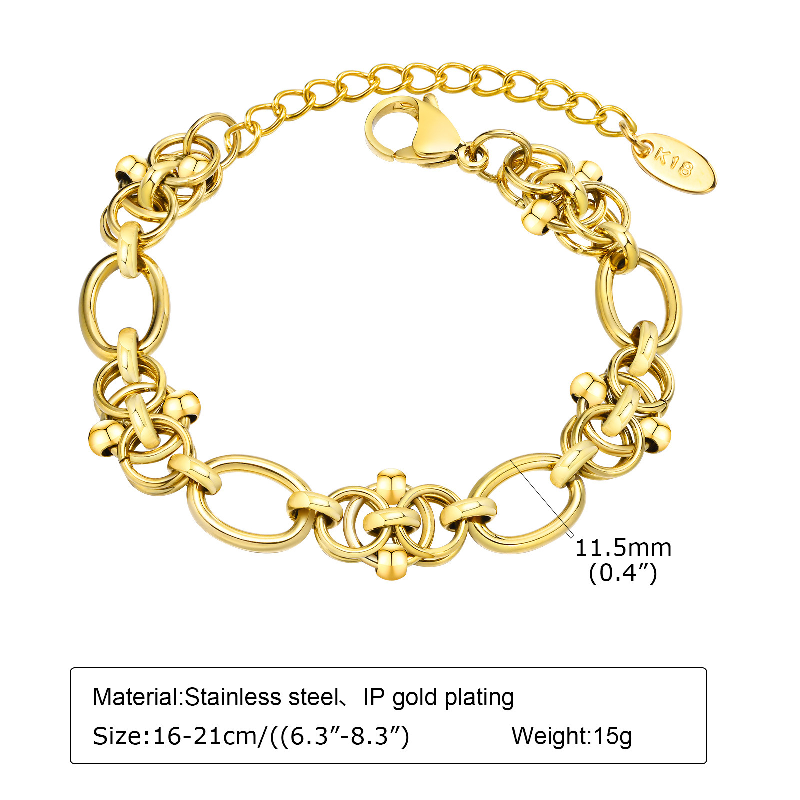 Titanium Steel Ladies Fashion Circle Bead Bracelet
