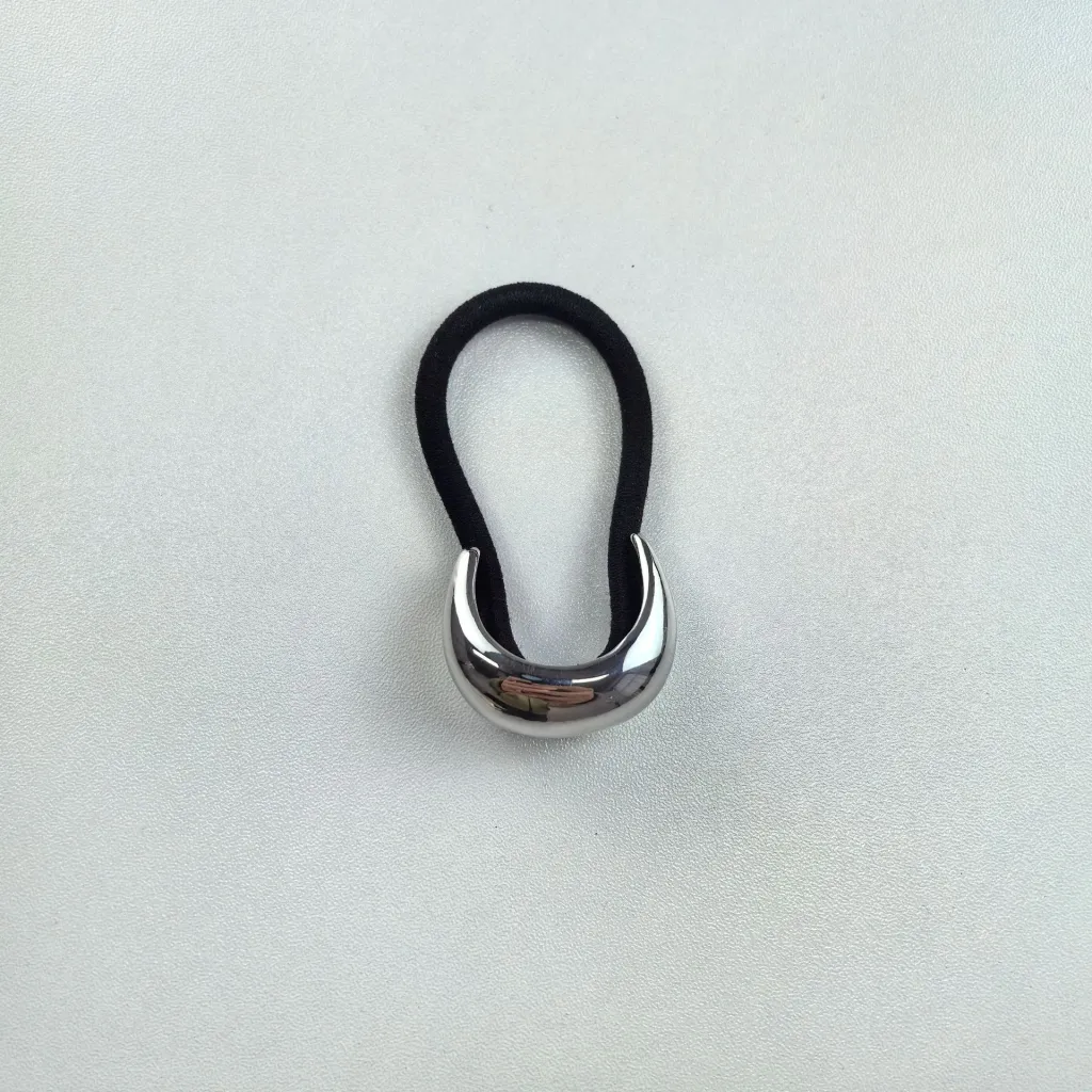 U-shaped Alloy Rope High Sense Ponytail Hair Ring - Silver Little Dome