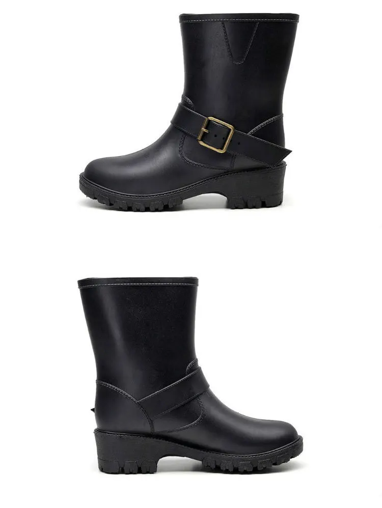 Title 8, Ladies Rain Boots Rubber Middle Tube Motorcycle...