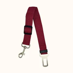 Pet Supplies Car Retractable Adjustable Safety Belt - Wine Red - View 1