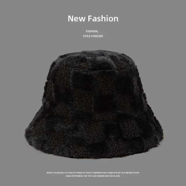 Autumn And Winter Lambswool Fisherman Basin Hat Black - Shop at LoveMi